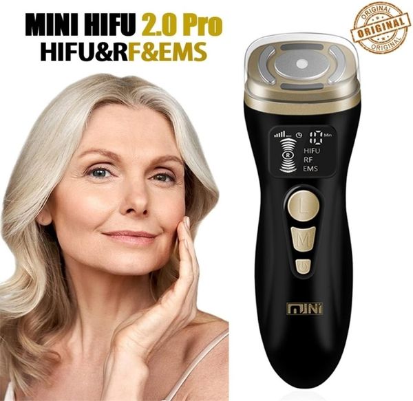 

face care devices mini hifu 2 machine ultrasound rf fadiofrecuencia ems microcurrent lifting skin firming tightening wrinkle remov1134140
