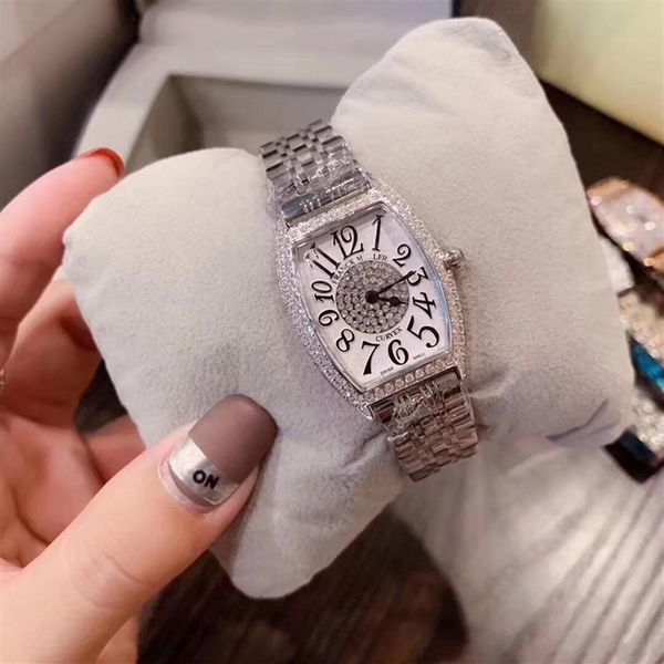 

fashion good quality brand watches men's tonneau crystal style stainless steel band quartz wrist watch muller fm05298j, Slivery;brown