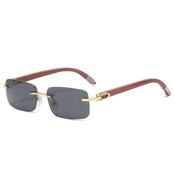 

50% off luxury designer new men's and women's sunglasses 20% off trend wood leg frameless ocean film small box optical glasses, White;black