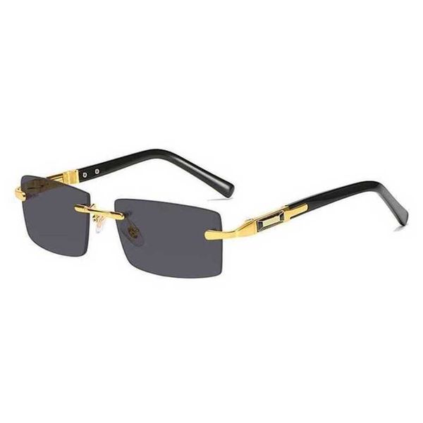 

50% off luxury designer new men's and women's sunglasses 20% off small frame frameless trend plate leg, White;black
