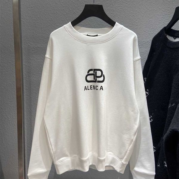 

80% off factory outlet online high version family lock round neck custom woven and dyed fabric high printing technology trend couple sweater, Black