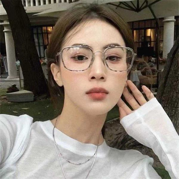 

30% off luxury designer new men's and women's sunglasses 20% off tbs816 large square glasses net red plain face brown style frame, White;black