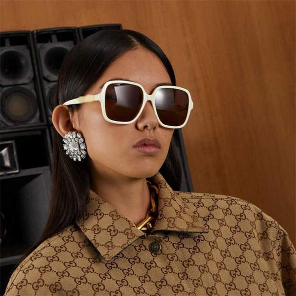 

luxury designer new men's and women's sunglasses 20% off large square ins net red same plate can be matched with the of degrees gg, White;black
