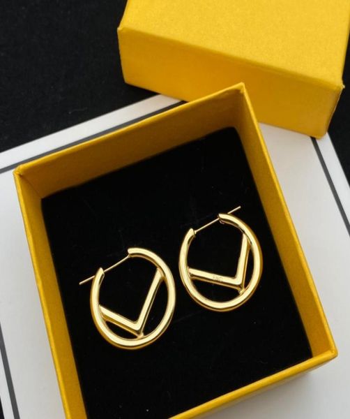 

women hoop gold earrings fashion luxury f jewelry womens ear studs laides party wedding orecchino boucles d039oreilles silver h4255912, Golden