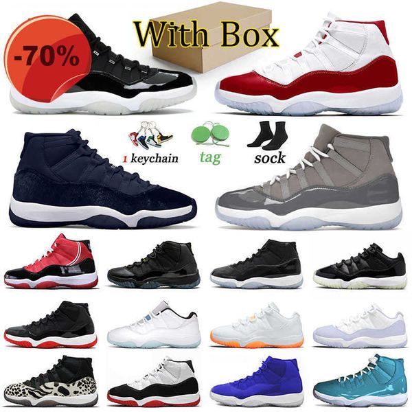 

box with jordens 11 11s basketball shoes midnight navy jumpman low 72-10 space jam dmp trainers cherry cool grey sports men women designer s