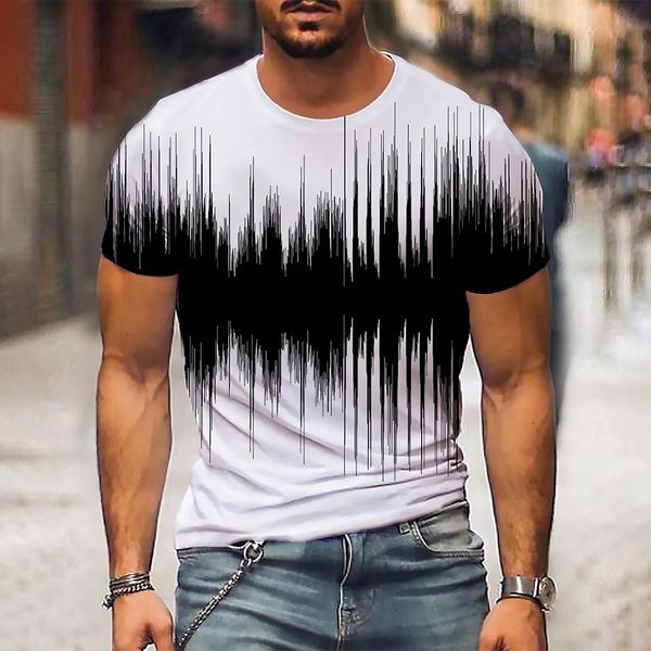 

28ss men's t shirt graphic 3d o neck black white stripes oversized clothing casual daily streetwear short sleeve clothing apparel mens, White;black