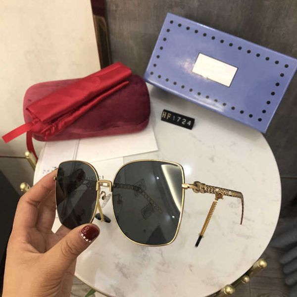 

20% off luxury designer new men's and women's sunglasses 20% off fashion polarizer metal chain terms glasses good quality, White;black