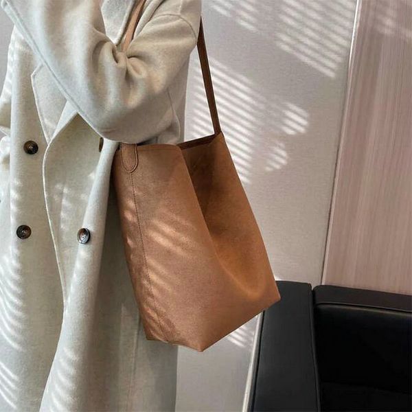 

nxy leather bucket bag for women 2023 winter big 2 pieces set shoulder side bag trend designer female solid color handbags