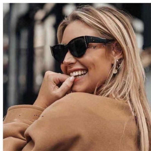 

luxury designer new sunglasses cat's eye plate fashion trend net red same ins tide, White;black