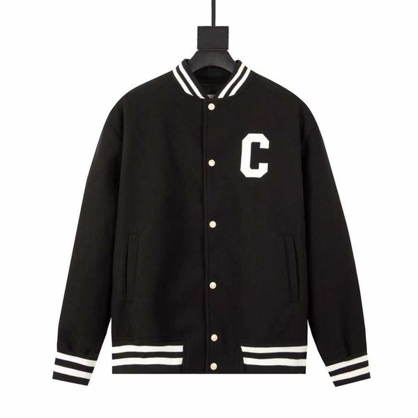 

80% off factory outlet online high version 2023 early spring new fashion net red same letter sticker embroidery baseball jacket, Black;brown
