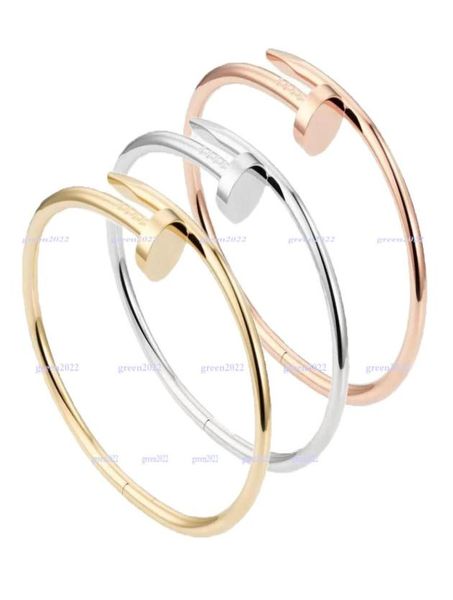 

classic bangles gold silver nail bracelet titanium steel cuff bangle nlay diamond bracelets womens mens love jewelry gift with vel9646699, Black