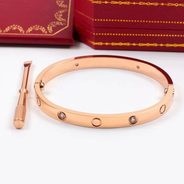 

rose gold love bracelets designer screw bracelet classic fashion bracelets men women stainless steel with diamond bracelets party wedding je, Black