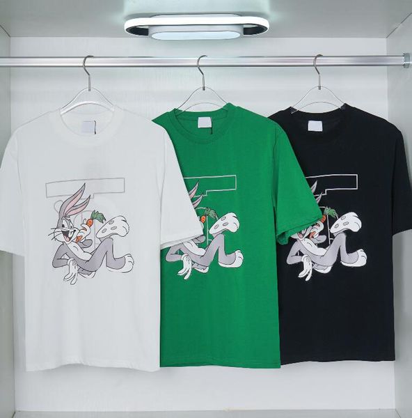 

2023 new mens designer t shirt casual man womens tees rabbit digital printing short sleeves sell luxury men hip hop clothes. us size s-3xl, White;black