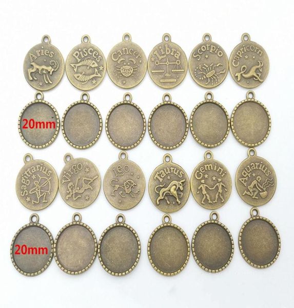 

120pcs fit 20mm antiquel cabochon setting bronze metal stamping blank pendant base tray bezel vintage alloy diy jewelry making1482075, Slivery;crystal