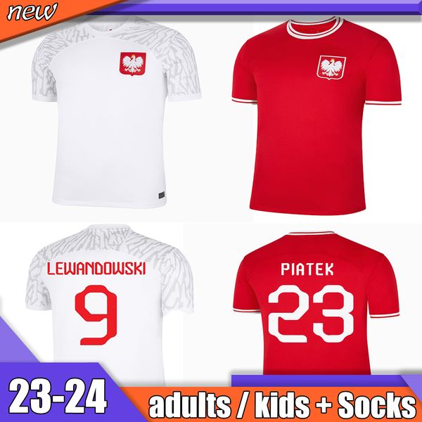 

lewandowski polands 2022 zielinski soccer jerseys men kids kit polonia 2023 milik zalewski szymanski polish football shirt polen uniform 22, Black;yellow