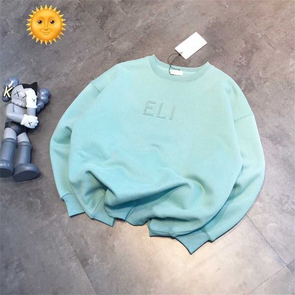 

80% off factory outlet online steel letter printed plush thickened round neck sweater for women winter new loose fitting couple fashion labe, Black