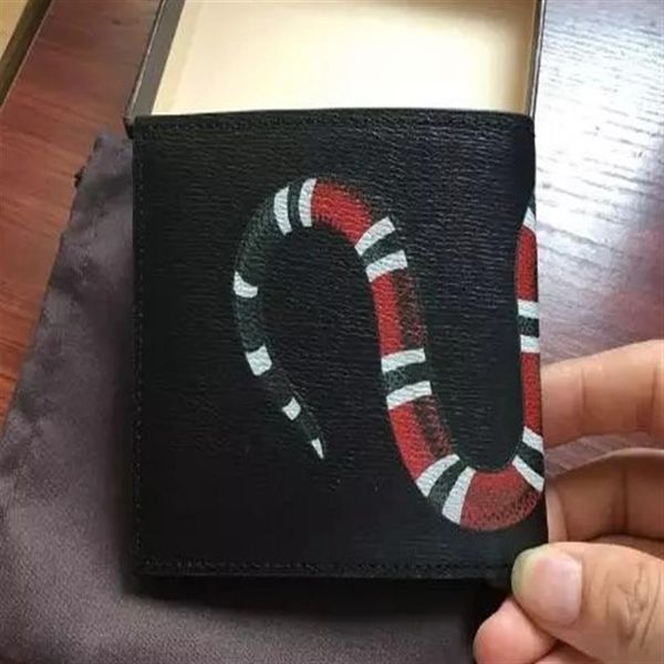 

2020 mens fashion wallet leather with wallets for men purse snake tiger bee wallet men wallet290w, Red;black