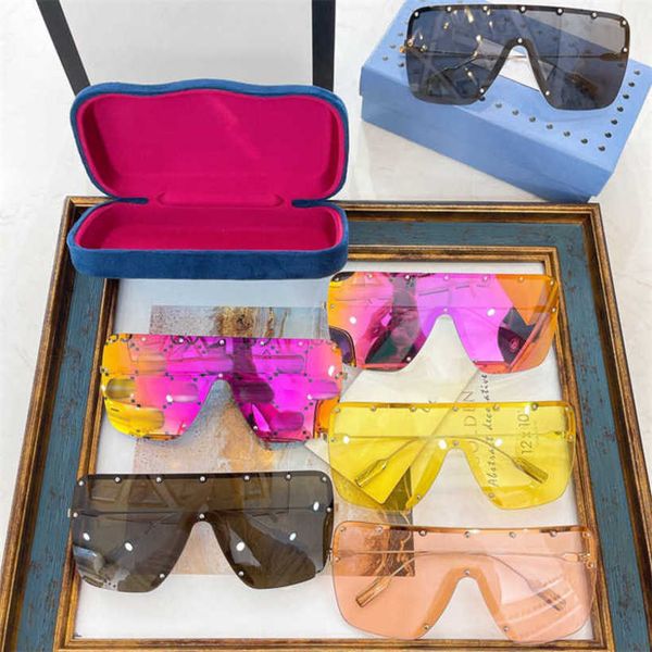 

20% off luxury designer new men's and women's sunglasses 20% off one-piece lens fashion net red same personalized eye protection, White;black
