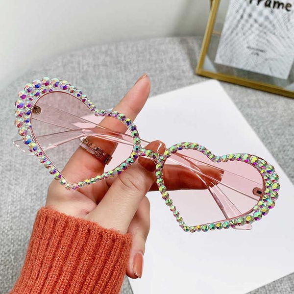 

20% off luxury designer new men's and women's sunglasses 20% off peach-heart lovely cat's eye heart-shaped handmade diamond g, White;black