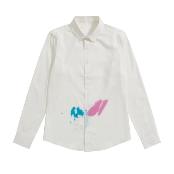 

casual men's shirt 2023 louiseity fashion brand business work travel holiday couples spring and summer slim long-sleeved shirt viutonit, White;black