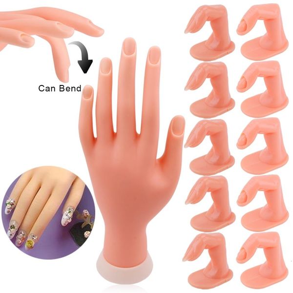 

nail practice display nail art practice soft plastic model hand510pcs fake nail art acrylic uv gel hand finger adjustable manicure tool for