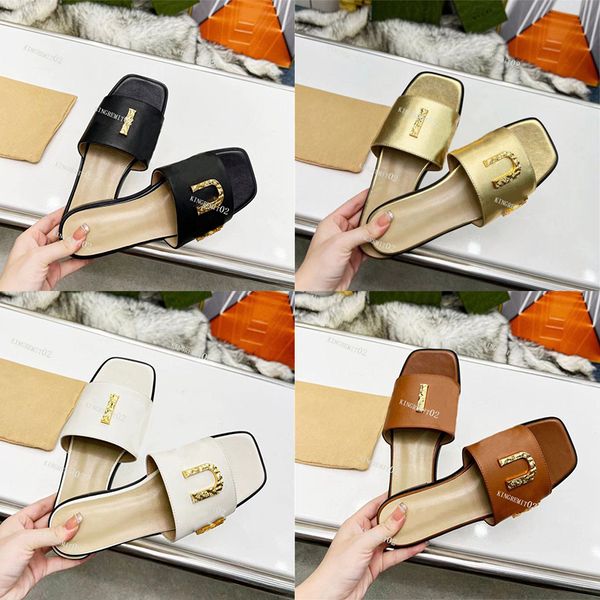 

designer sandals women slides thick soled slippers fashion slip-on slid letter logo decoration slipper summer beach sandal with box, Black