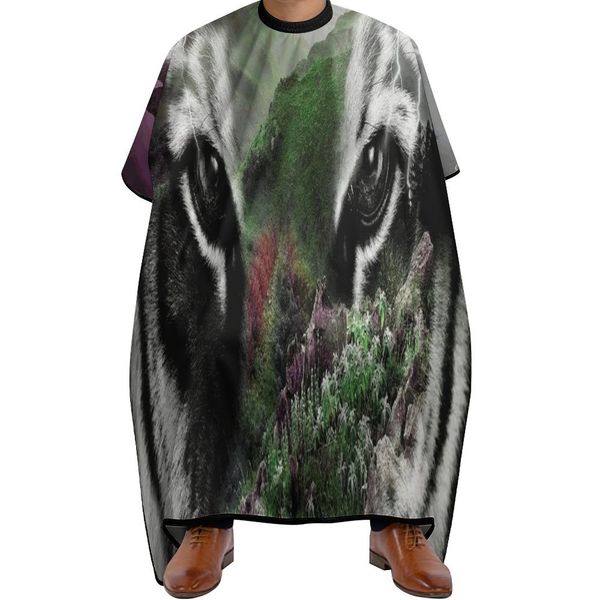 

professional barber cape polyester hair cutting salon cape water stain resistant apron cutting hair tiger, pattern, animal