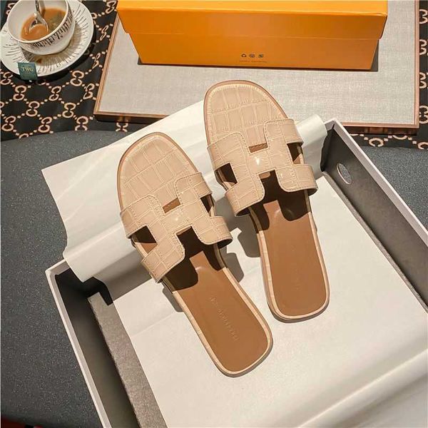 

women oran slipper designer flat sandals leather beach shoes beach summer versatile fashion type leather new 7 98w2