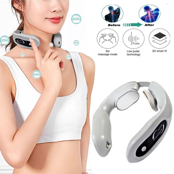 

massaging neck pillowws smart electric neck massager shoulder body massager low frequency magnetic therapy pulse pain relief tool health car