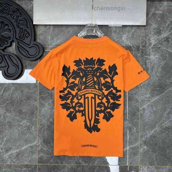

diy t-shirt summer 22ss men short sleeve t shirt chros tee cross hearts tshirt mens women light luxury shirts letter horseshoe t-shirts rvfx, Black