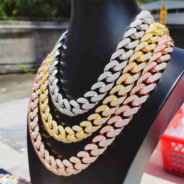 

pass diamond tester with gra certificat iced 3 rows 18mm moissanite hip hop silver maimi vvs moissanite cuban chain