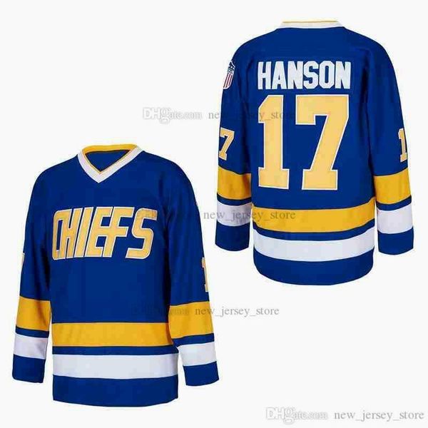 

movie blue ice hockey #17 chiefs hanson jerseys, Black;red
