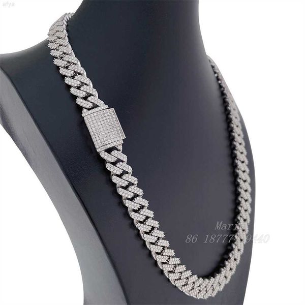 

box lock icedout diamond custom cuban link chain s925 necklace moissanite, Silver