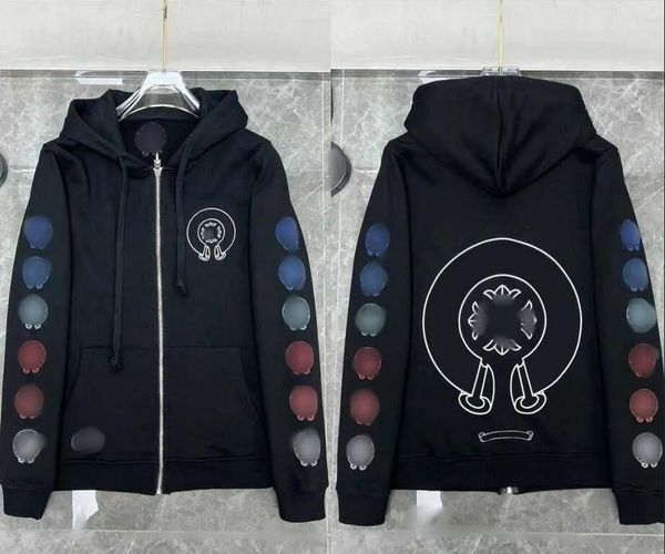 

designer mens hoodies chrome winter sweatshirts heart hoodie ch long sleeve jacket loose coat hooded hoody men woman hip hop chromees hearts, Black