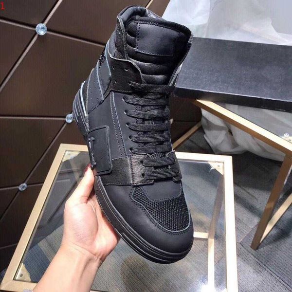 

ss21 arrive sneaker-platform mens ss1798 stars layer leather of rivet casual men shoes eur38-45 philipps pleins, Black