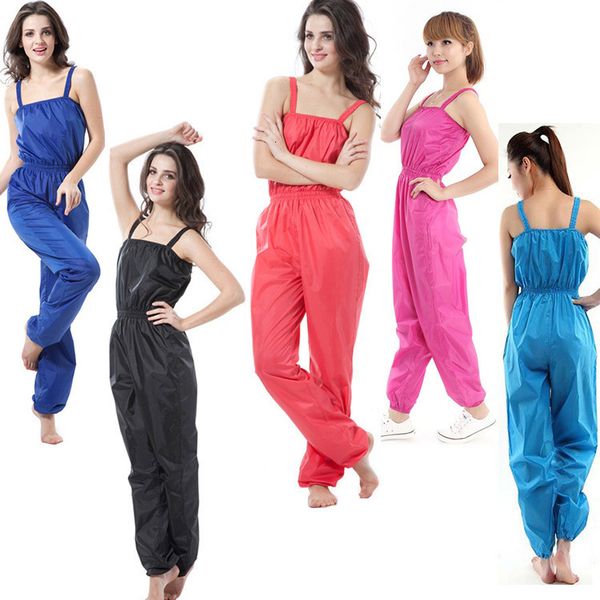 

womens jumpsuits rompers aerobics clothing weight loss suit slimming pants sauna service sauna suit sauna pants weight loss products sportwe, Black;white