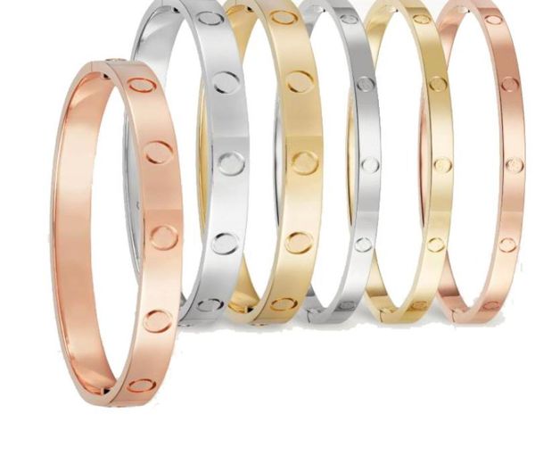 

love bangle bracelet screw designer bracelets luxury jewelry womans bangles 61mm rose gold platinum bracelets for women accessori1833335, Black