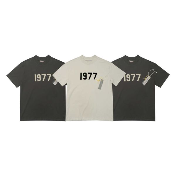 

fog t shirt mens essentialls designer tees ess women tshirts fg digital 1977 printed trend high loose couple short sleeve tee, White;black