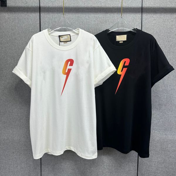 

2023 men's t-shirts designer luxury tees wear summer round neck sweat absorbing short sleeves polos breathable cotton rainbow printed c, White;black