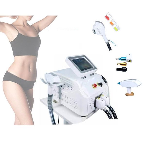 

ipl opt laser hair removal beauty equipment and nd yag laser tattoo removal 1320nm carbon peel 1064nm 532nm pigment removal machine, Black;white