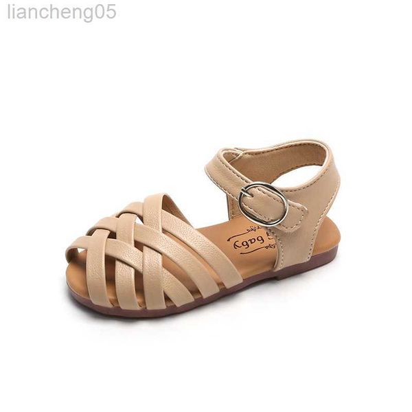 

sandals girls summer sandals baby girl toddler kids shoes sweet princess soft children's beach rome sandals woven cut-outs toe-capped w, Black;red