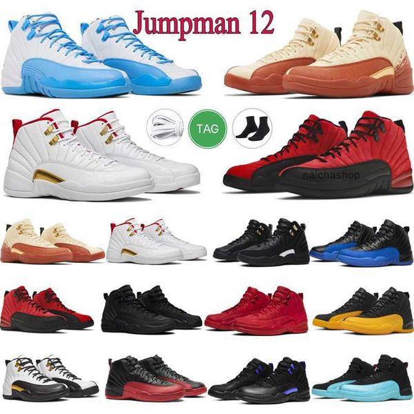 

jumpman 12s basketball shoes 12 mens utility reverse flu game shoe dark university blue cherry master trainers fashion sports walking sne jo, Black