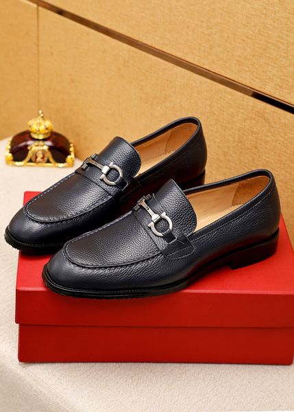 

2023 mens fashion dress shoes wedding party genuine leather flats men brand designer slip on business formal oxfords size 38-45, Black