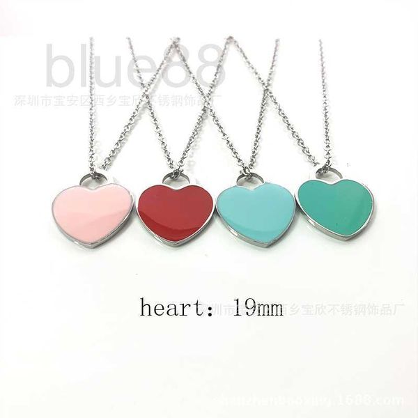 

strands, strings designer jewelry necklace enamel blue heart shaped collar chain girl red peach pmvx, Black