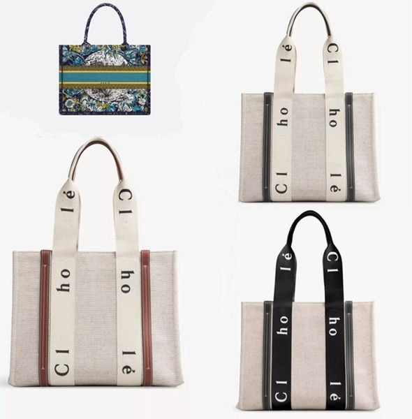 

2022 women woody tote large shopping bags three sizes shoulder bags canvas beach handbags crossbody purse messenger hobo totes5439750