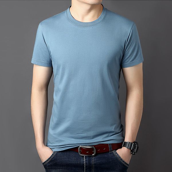

men's t-shirts summer men's t-shirt 100% cotton white solid color t-shirt men's casual o neck short sleeve t-shirt men's, White;black