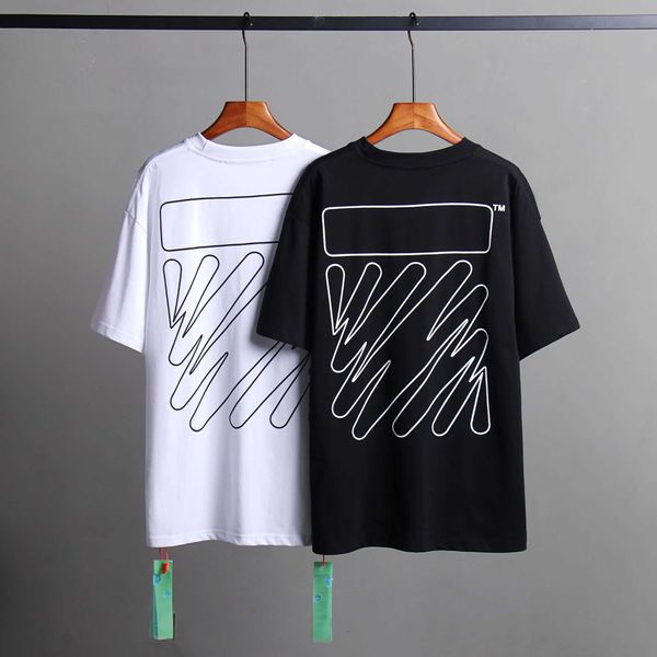 

men's t-shirts 2023 ss off w start with a simple line print on the back fashion label short sleeve, White;black