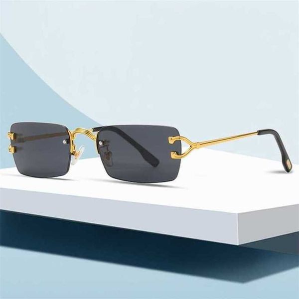 

designer men's and women's beach couple sunglasses 20% off small square frameless fashion street glasses personalized claw legs, White;black