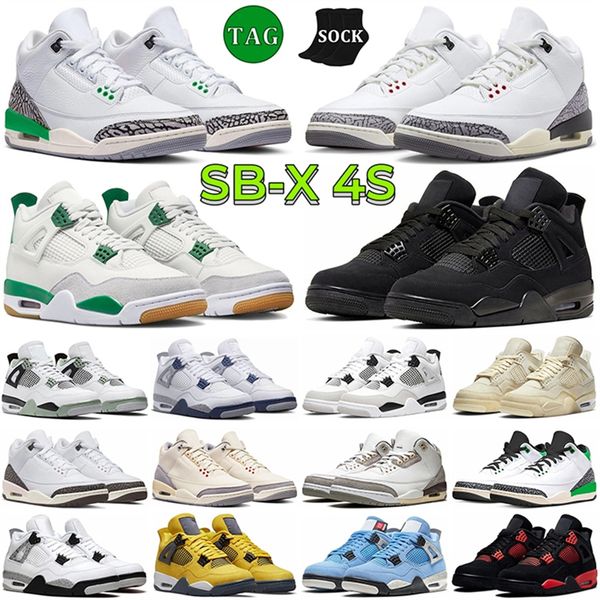 

pine green 4 basketball shoes jumpman 3 3s lucky green white cement reimagined 4s military black cat red cement thunder fragment mens traine