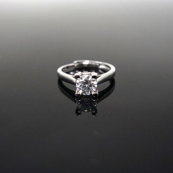 

s925 sterling silver ring moissanite ring engagement wedding woman 1 carat diamond jewelry, Slivery;golden